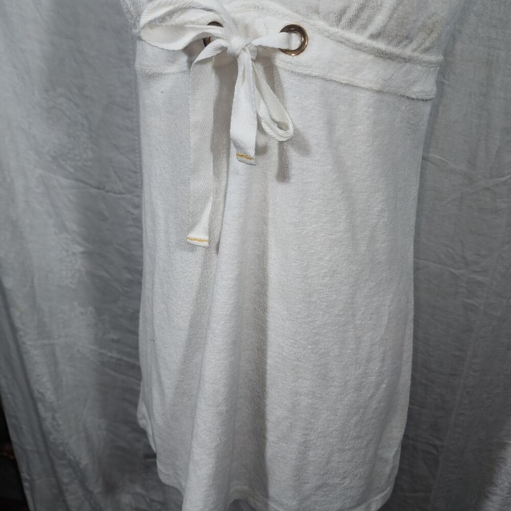 RALPH LAUREN sz L White Terry Cloth Halter Cover Up Dress Gold Pony - Picture 4 of 12